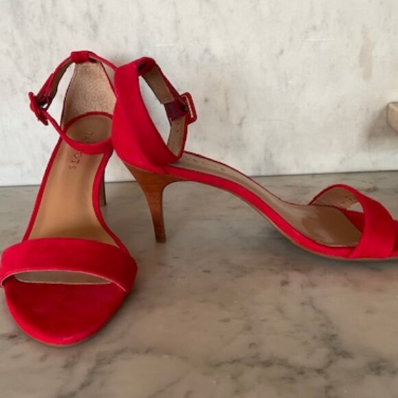 TALBOTS Lakia Poppy Brushed Leather Sandals 8B - Picture 3 of 16